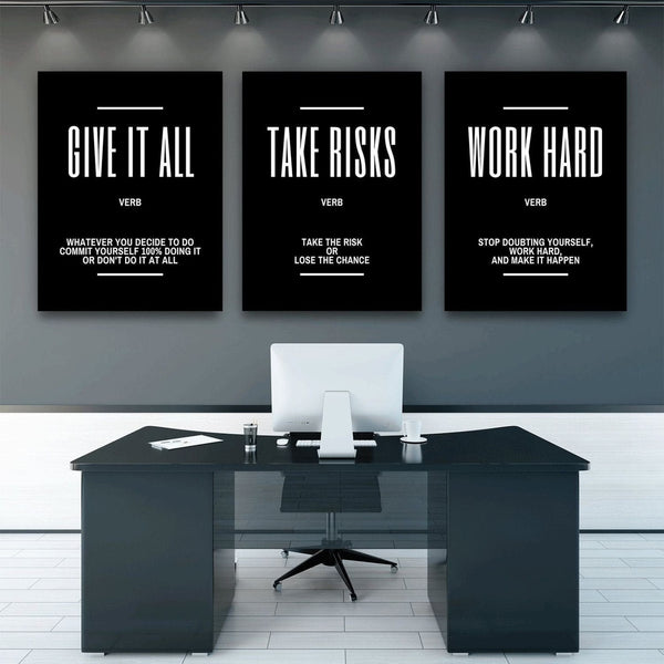 SET OF 3 MOTIVATIONAL WALL ART