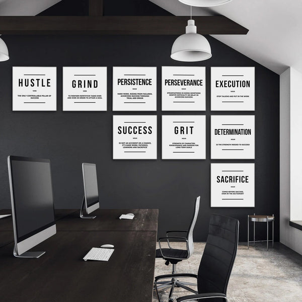 SET OF 9 INSPIRATIONAL AND MOTIVATIONAL FRAMED QUOTES BUNDLE